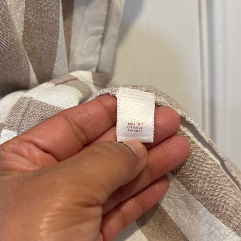 Lauren Conrad Women’s Top Striped White and Tan XL - Picture 4 of 8